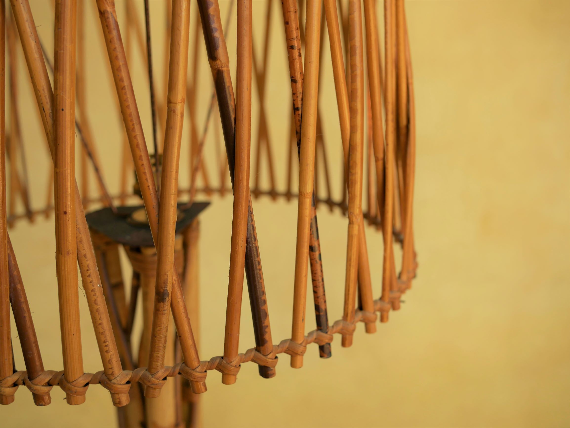 Vintage rattan floor lamp