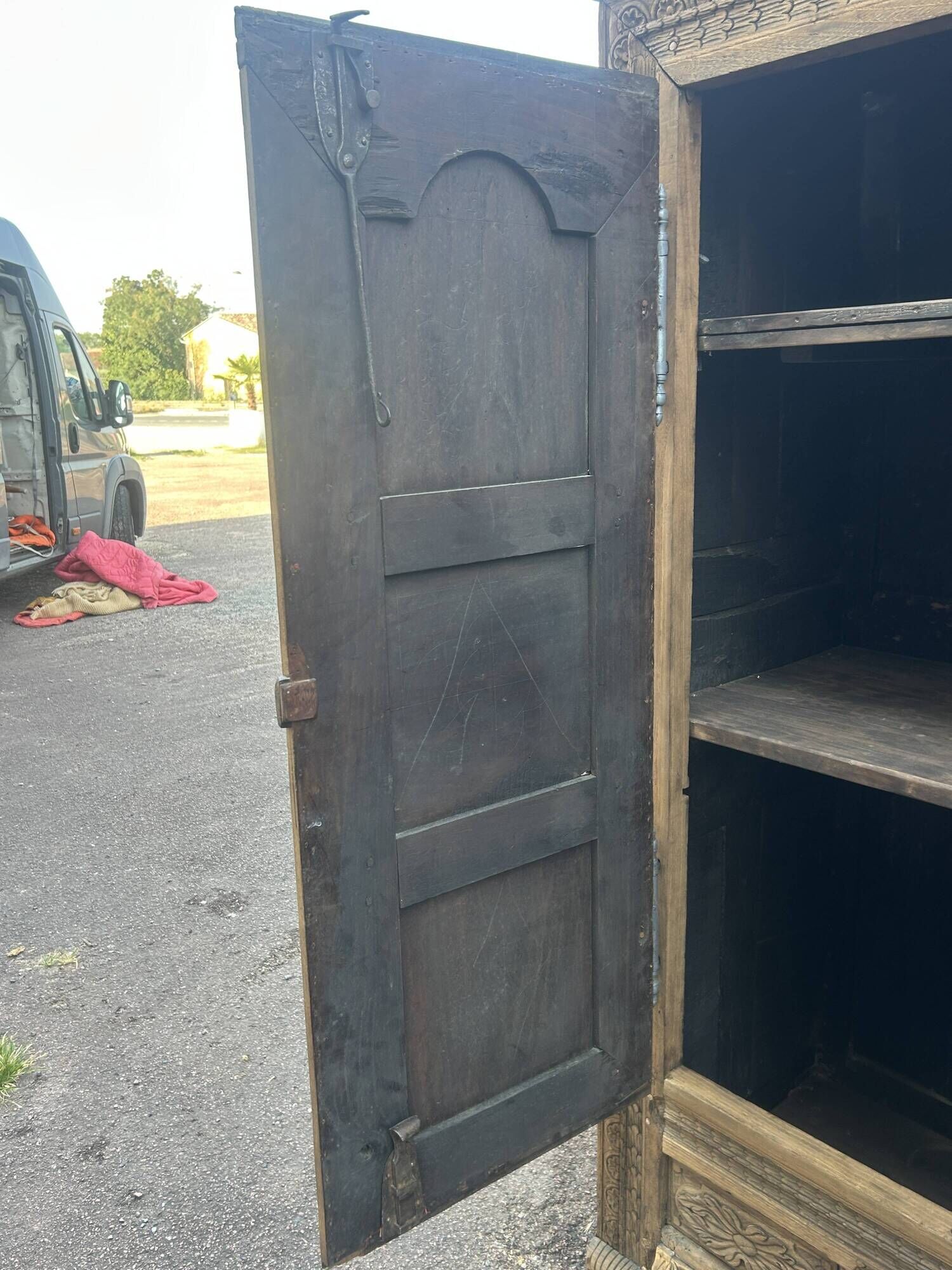 Louis XIV Style wardrobe, two doors, in oak
