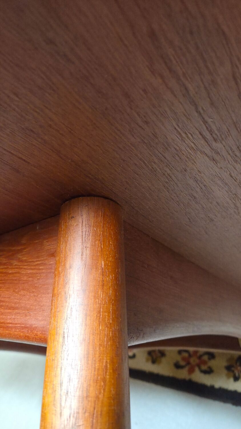 1960 stamped round teak dining table