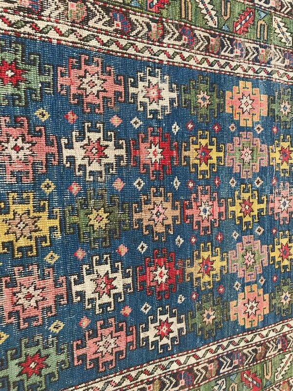 Tapis ancien caucasien Chirwan fait main - 79x119 cm