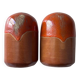 Salière et poivrier en grès orange