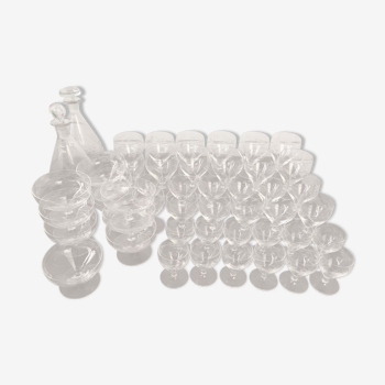 48-piece engraved glass service