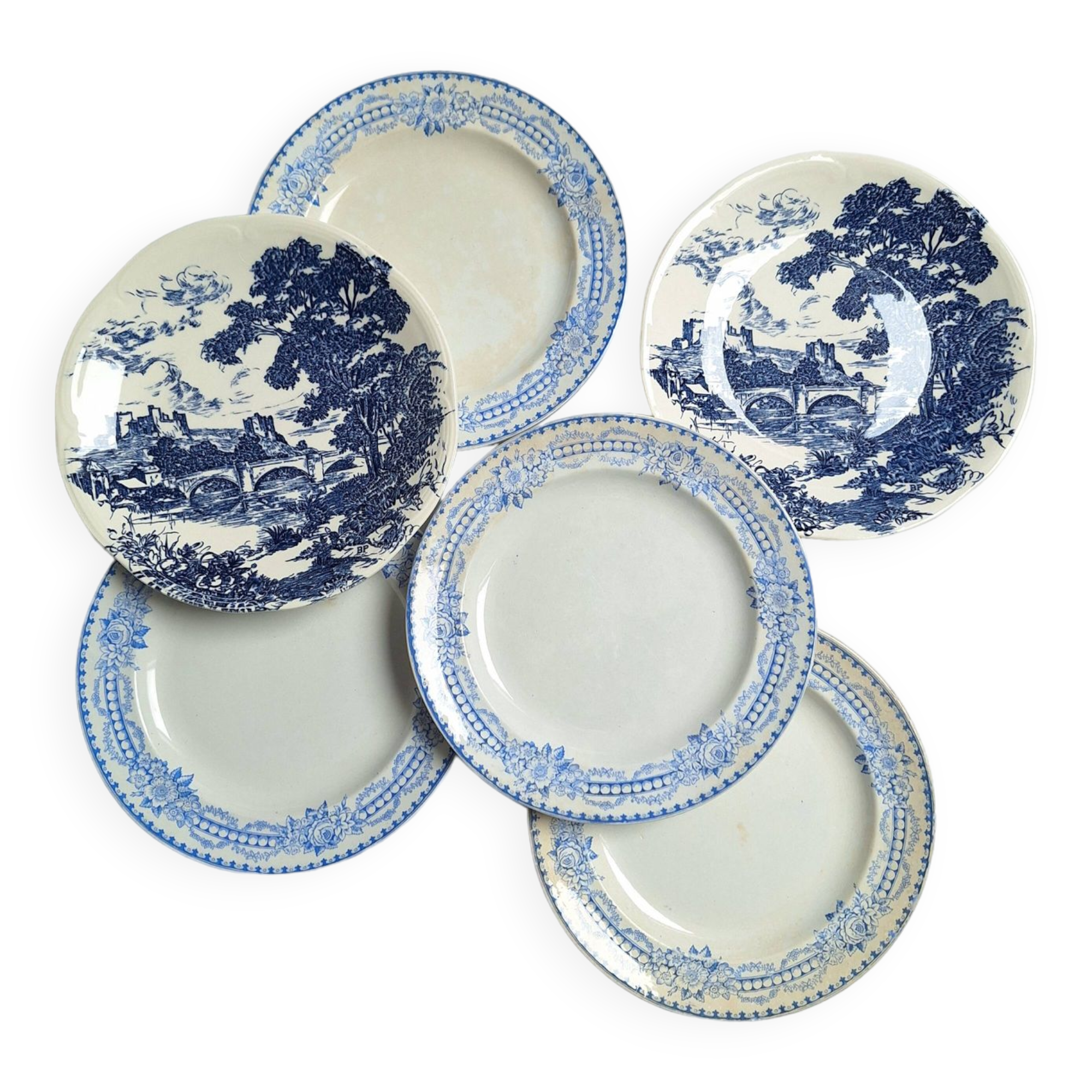 Vintage blue dinner plates