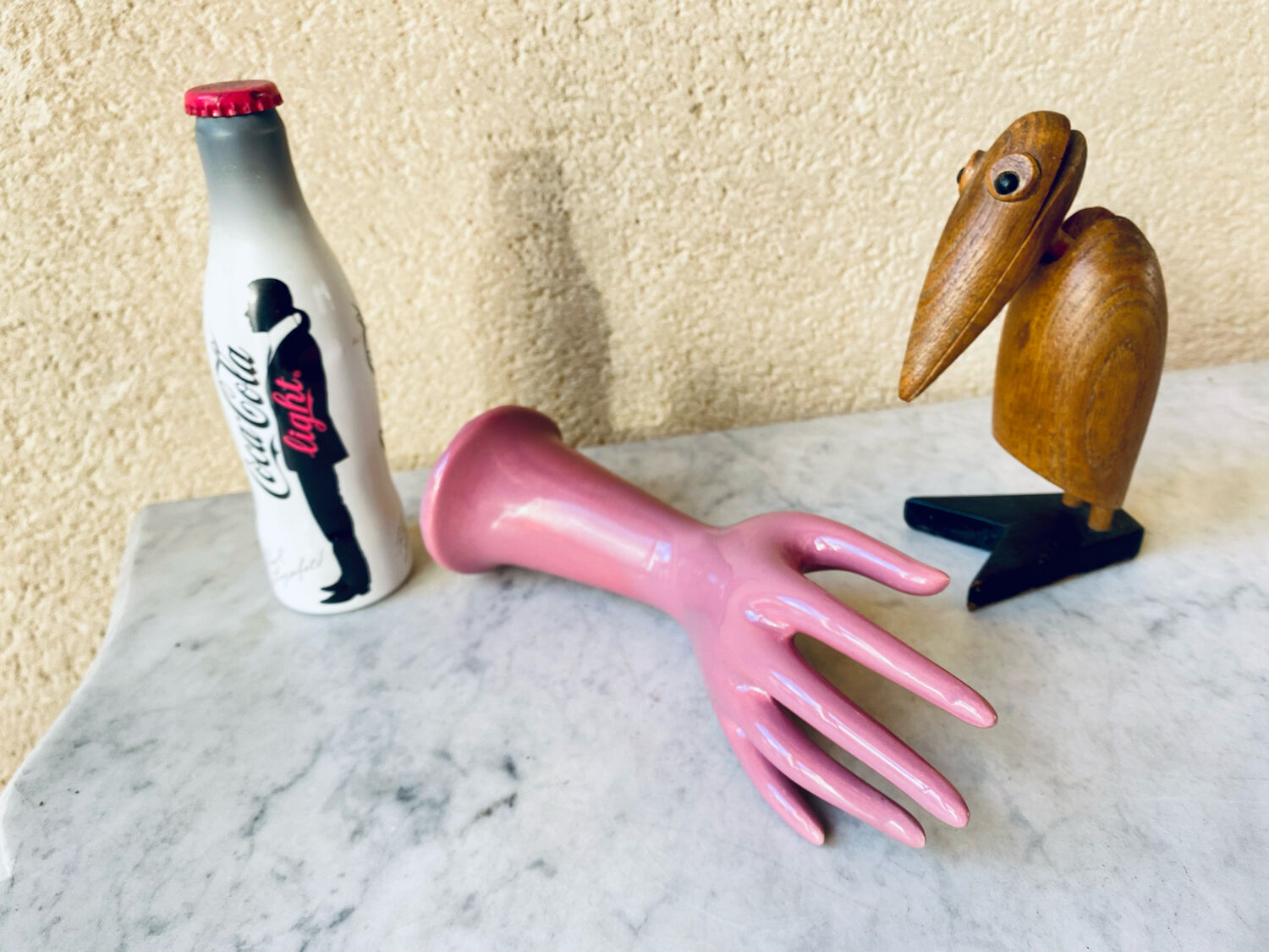 Vase soliflore fig hand in vintage ceramic 70s