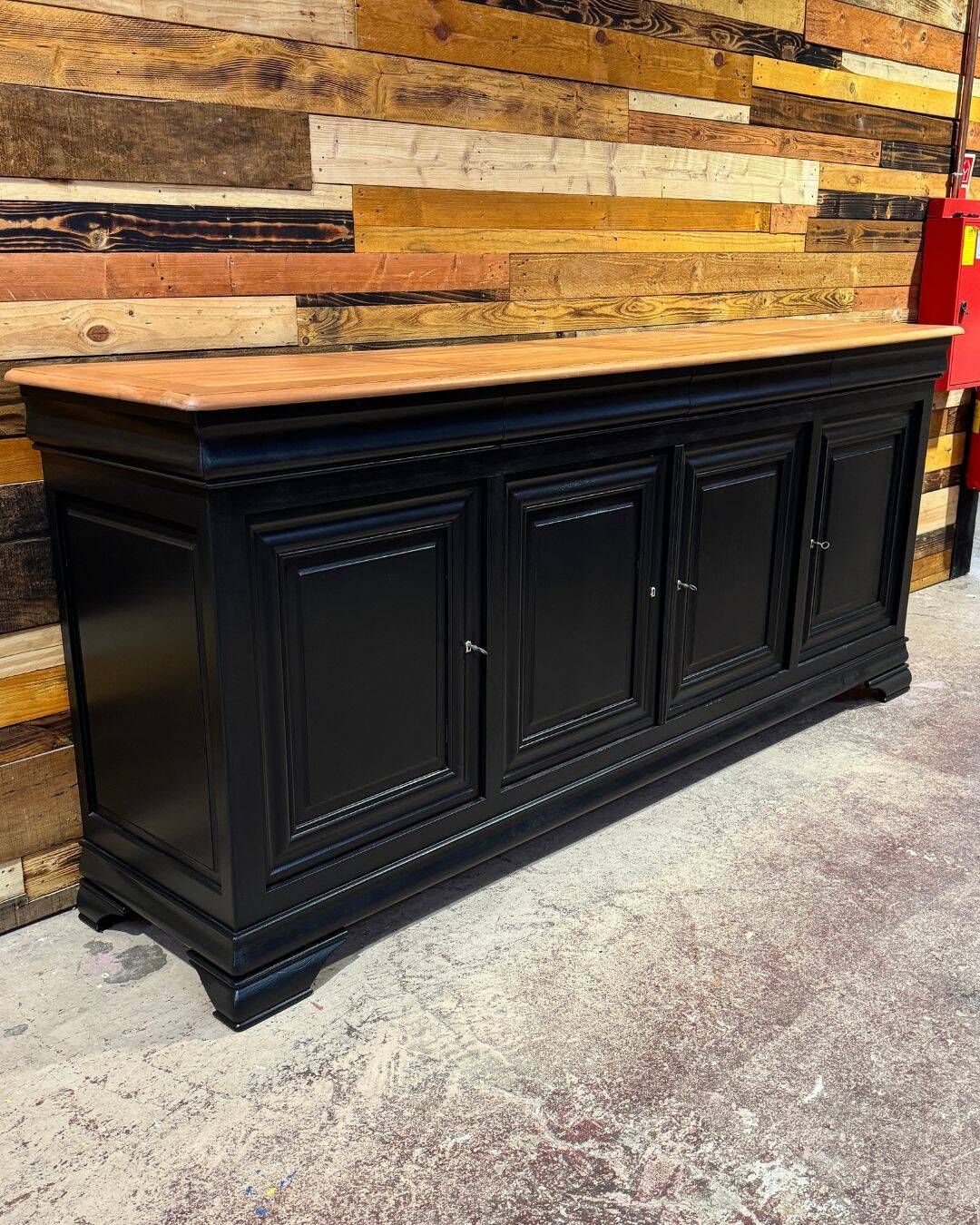 Enfilade with 4 doors in solid cherry wood - Louis-Philippe style