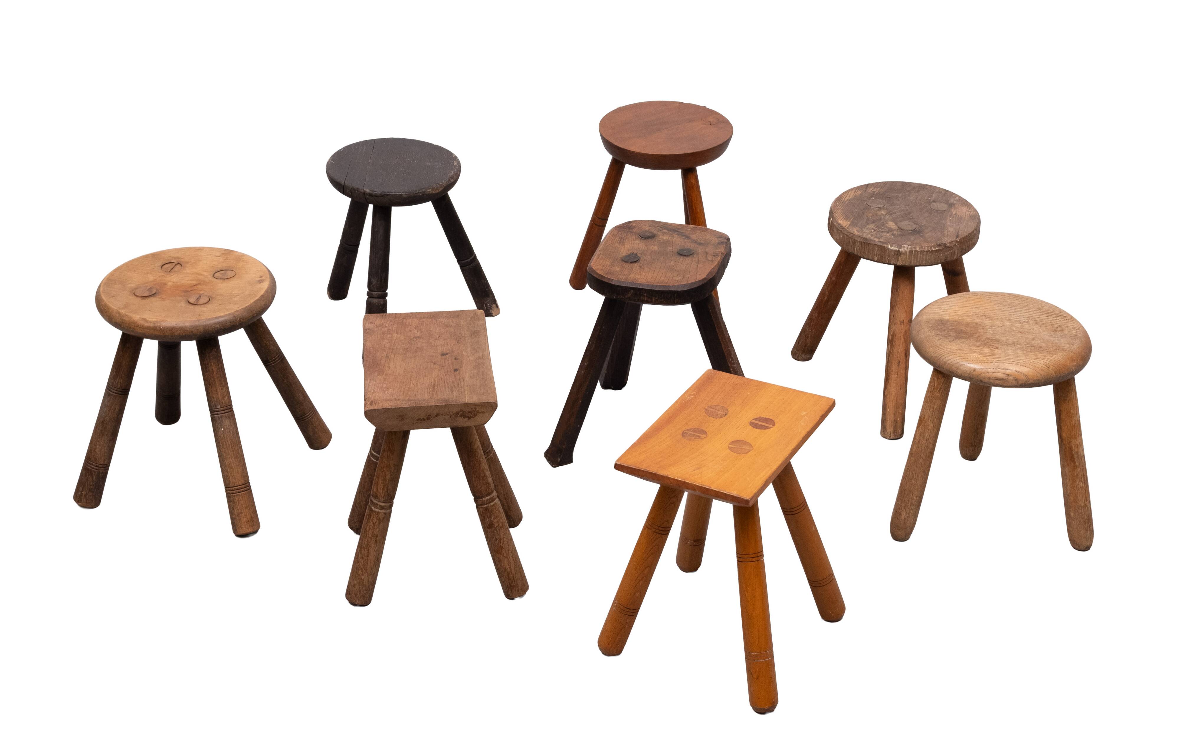 Set of 8 original Milk stools 1950s Holland