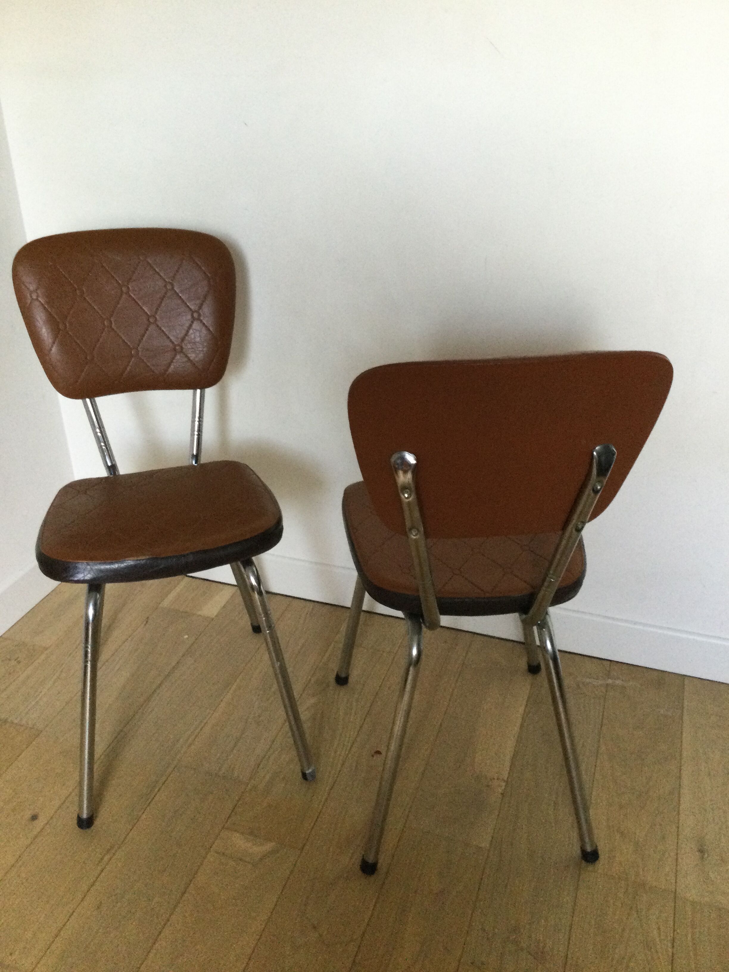 Vintage chrome and skai chairs