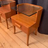 A pair of bedside tables by Axel Larsson, Bodafors, Sweden, 1940s.