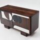 1950s Vintage Sideboard, Modernist, Walnut, Geometric Op Art Pattern