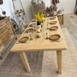 Solid oak table with extensions