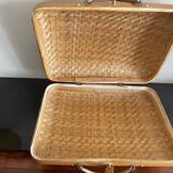 Wicker suitcase case