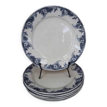 Assiettes à dessert en faïence ancienne Aux lions de France "Pernelle"