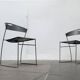 Set of stackable chairs model Juliette in postmodern Italian metal by Hannes Wettstein for Cerruti Baleri, 1980s.