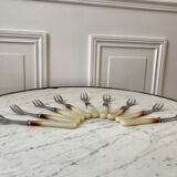 Set of 9 forks with horn dessert 50/60s