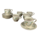 Set of 6 vintage cups + saucers, flower pattern, Germany
