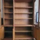 Bibliothèque en chêne massif 2 corps (vitrine + bas) - Très bon état