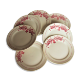Lot 7 assiettes plates faïencerie du Rhône Labrut frères collection Saintonge