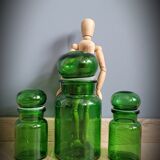Trio green apothecary vials