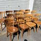 (Lot) 14 honey-coloured bistro chairs (Baumann)