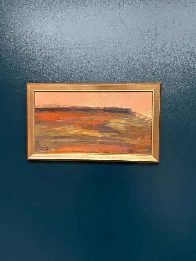 Original Swedish Oil on Panel – “Landskap” by Åke Carlsson – Signed