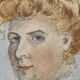 Tableau peinture aquarelle portrait de femme impressionniste ancien
