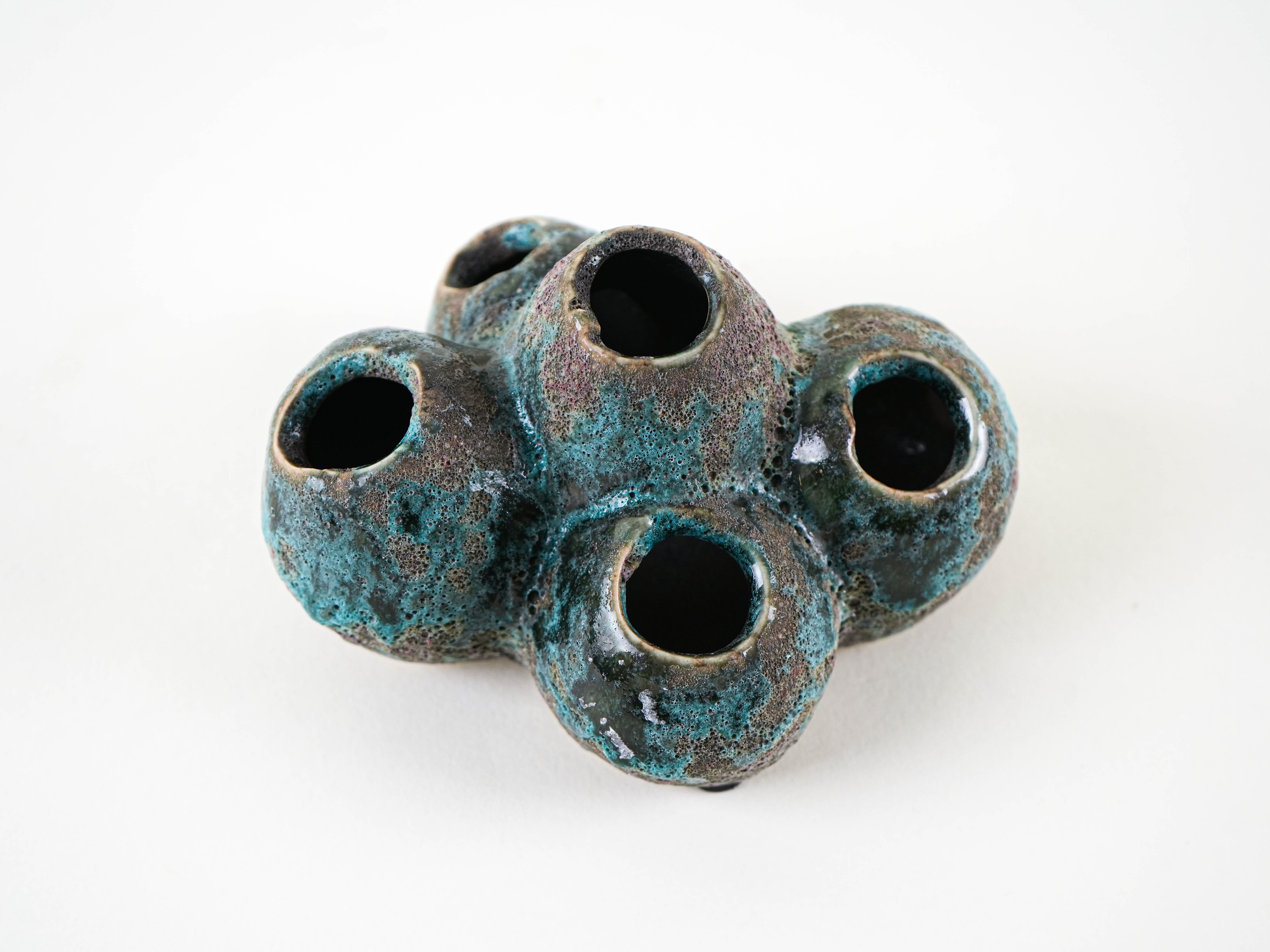 Ceramic vase – flower frog, Danish design, 1960s, made in Denmark