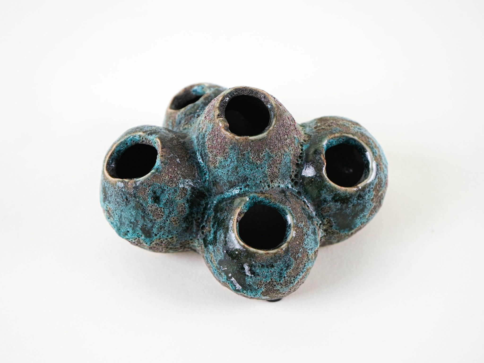 Ceramic vase – flower frog, Danish design, 1960s, made in Denmark