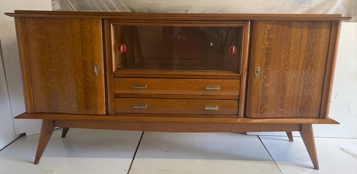 Oak sideboard with compass legs