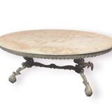 Table basse en marbre et laiton