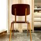 Chair in dark wood and ocher metal