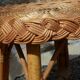 Tabouret en osier années 40