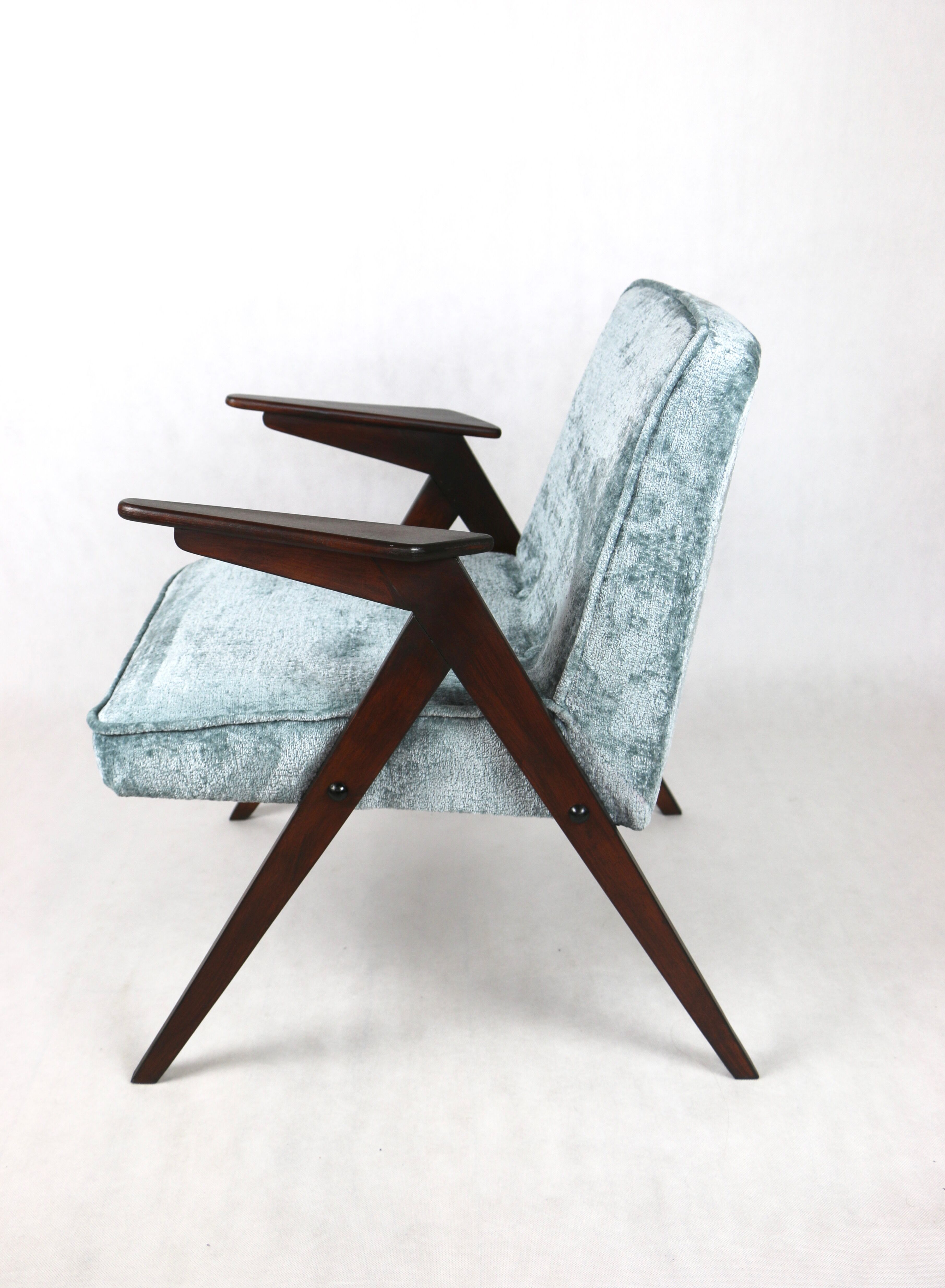 Light blue bunny armchair by józef chierowski, 1970s