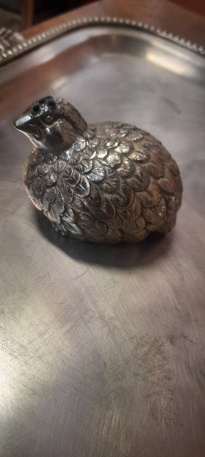 Silver metal sugar bowl