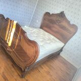 140cm Art Deco/Regency double bed in walnut