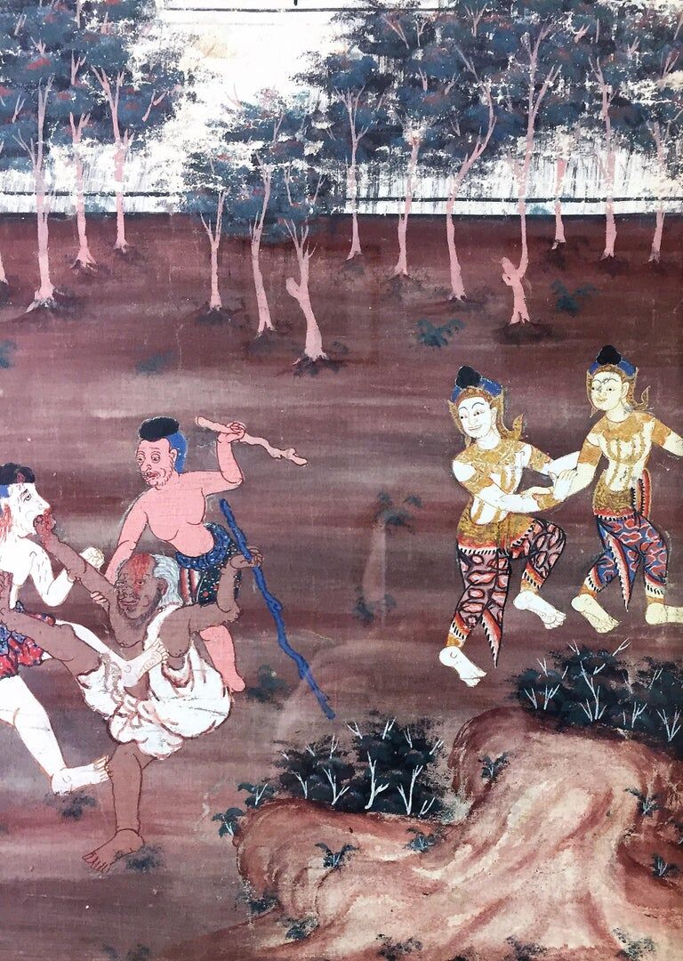Set of 3 Thai paintings, Rattanakosin, nineteenth century