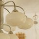 10-light chandelier in opaline and chrome-plated metal, 1960