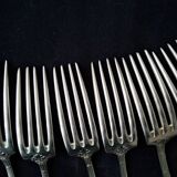 6 Apollo Silver Metal Table Forks Acanthe Model