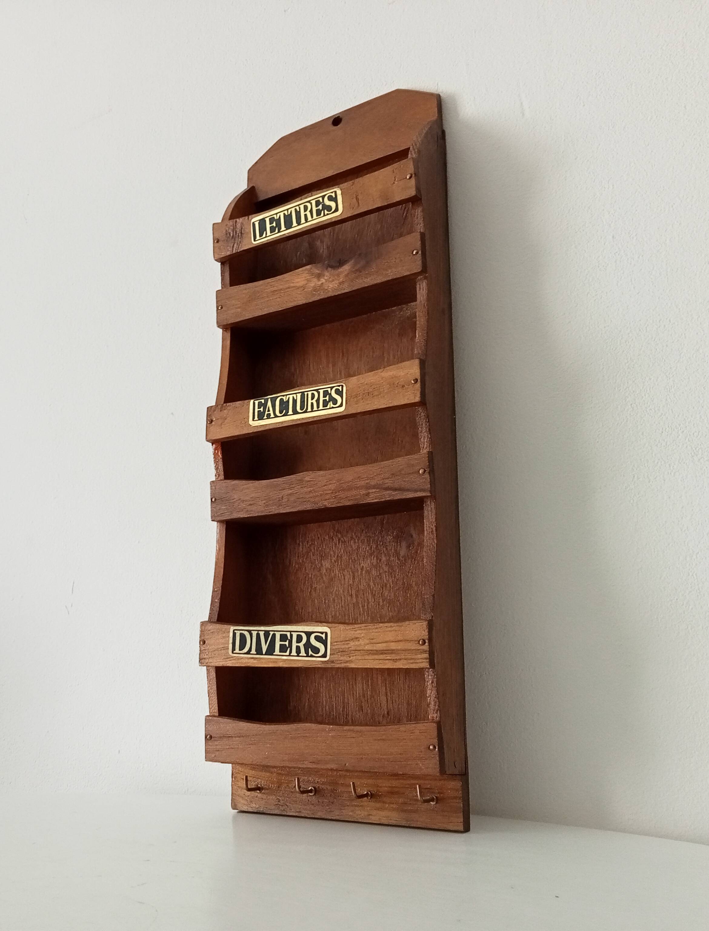 Wall mail holder key holder vintage 60s