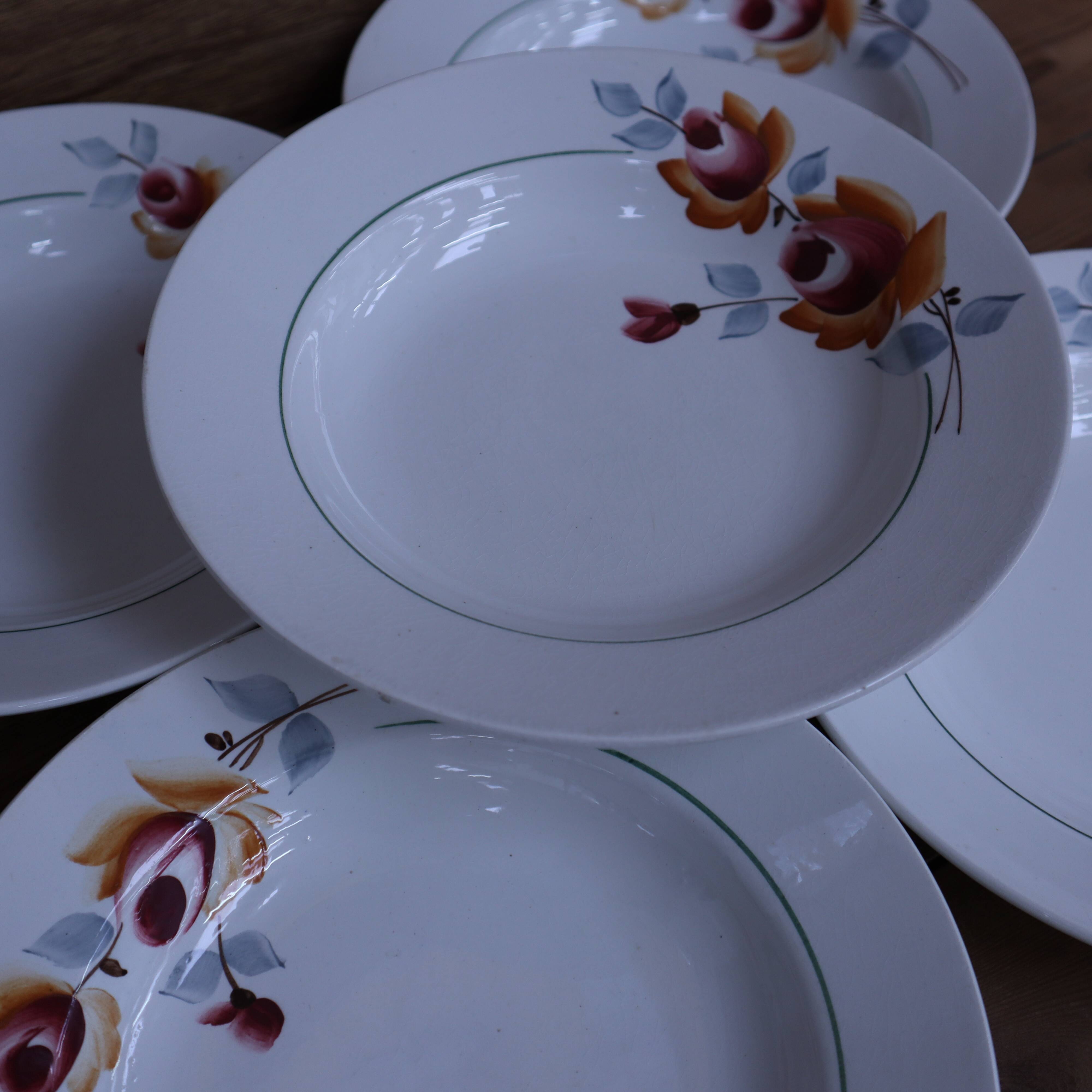 Set of 6 St Amand 7017 deep plates