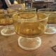 Set of 6 vintage amber ice cream/champagne glasses - 1970s