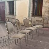 4 70s chairs with metal frame