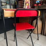 Vintage red children's desk and chair set