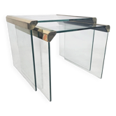 Pierangelo Gallotti & Radice - 'T35' - ensemble de 2 tables d'appoint - verre - laiton