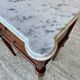 Louis XVI style bedside table, Carrara marble and mahogany