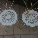 Set of 4 wrought iron garden chairs