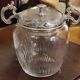 Antique silver metal and glass cookie jar/sugar bowl