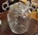 Antique silver metal and glass cookie jar/sugar bowl