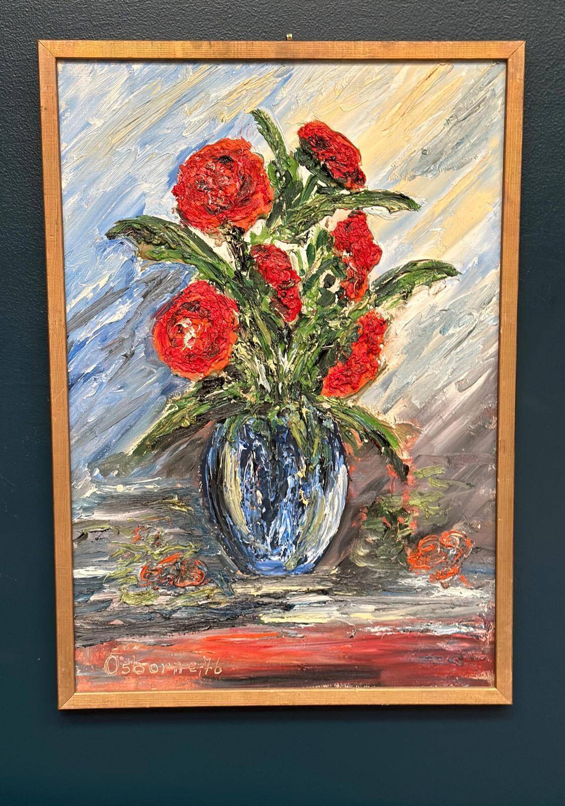 Original Swedish Oil On Canvas – “Stillben” By Osborne – Dated 1976 – Vintage & Framed – 68 × 48 Cm (26.8" × 18.9")