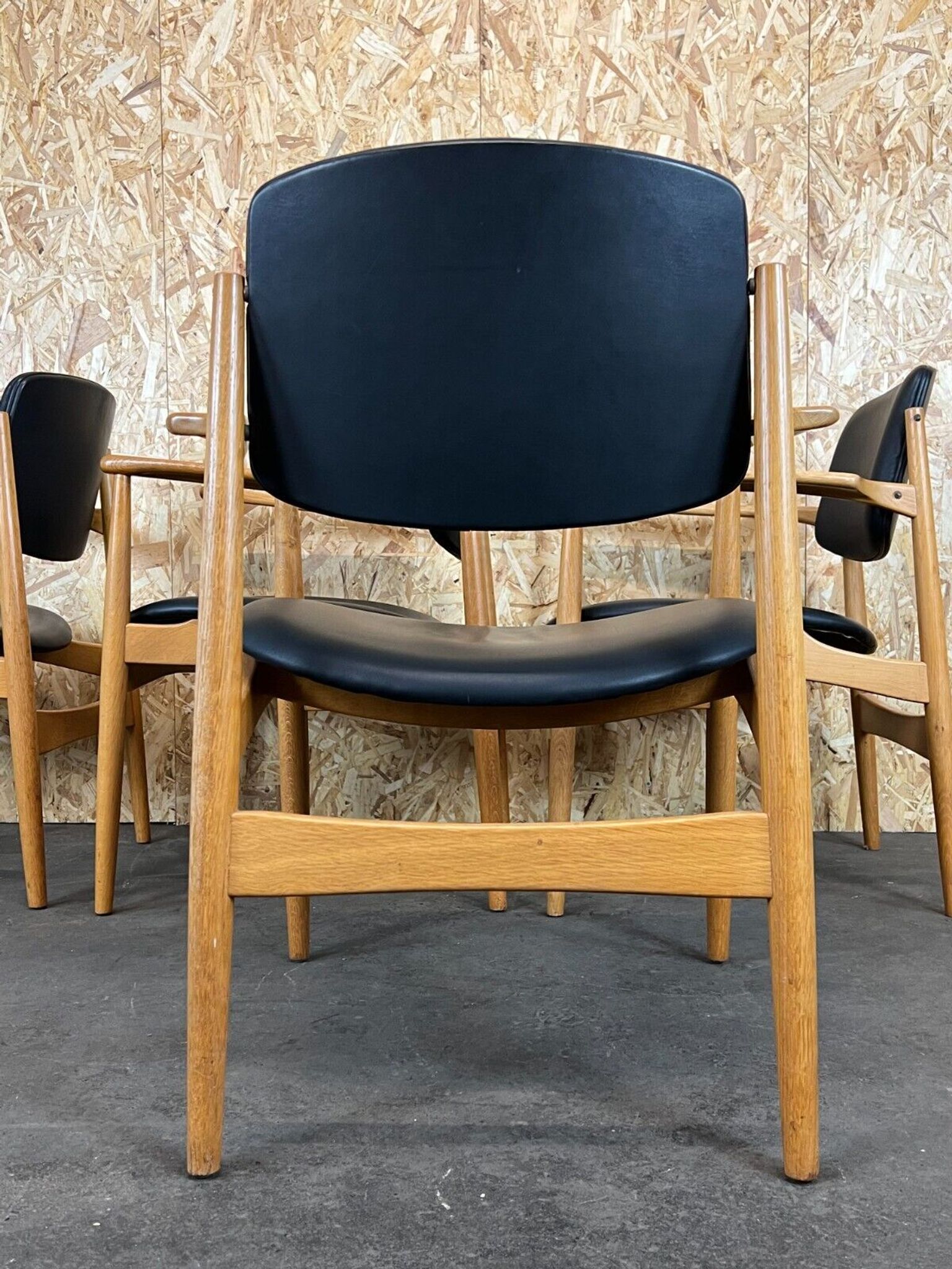 4 60s 70s chaise de salle à manger design danois chêne Danemark