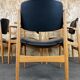 4 Danish design dining chairs from the 60s and 70s, oak, Denmark.